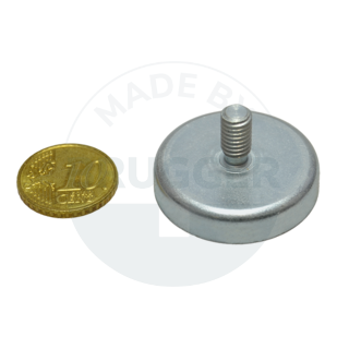 Topfmagnet aus Hartferrit Stahlgehäuse mit Außengewinde verzinkt 32mm M6x12 | © Brugger GmbH