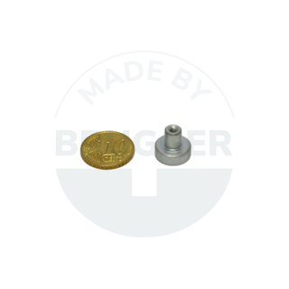 Pot magnet made of hard ferrite steel housing with threaded bush galvanised 13mm M3 | © Brugger GmbH