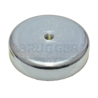Topfmagnet aus Hartferrit Stahlgehäuse mit Innengewinde M8 verzinkt ⌀80mm | © Brugger GmbH