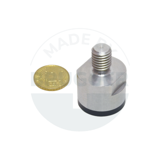 Topfmagnet aus NdFeB Edelstahlgehäuse mit Außengewinde gummierte Haftfläche 20mm M10 | © Brugger GmbH