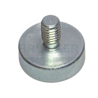 Topfmagnet aus NdFeB Stahlgehäuse mit Außengewinde verzinkt bis 150°C 20mm M6 | © Brugger GmbH
