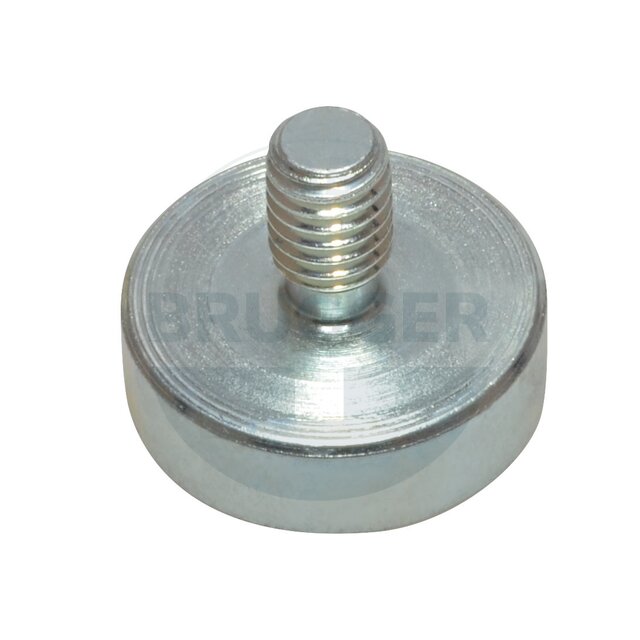 Topfmagnet aus NdFeB Stahlgehäuse mit Außengewinde verzinkt 20mm M6x10 | © Brugger GmbH