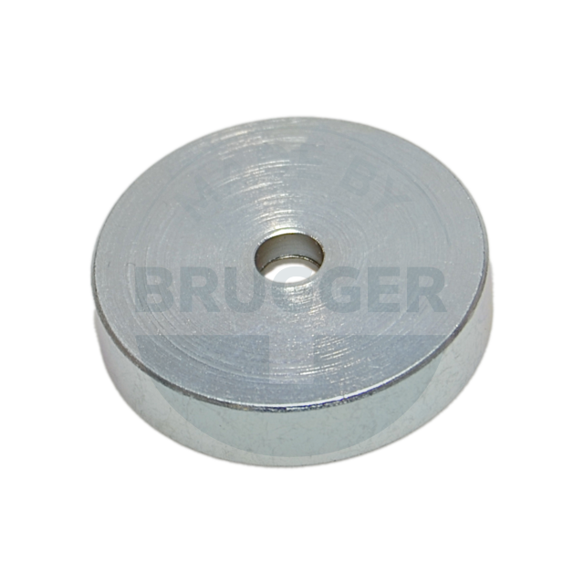 Topfmagnet NdFeB Stahlgehäuse mit Bohrung und Senkung verzinkt bis 150°C 32mm | © Brugger GmbH