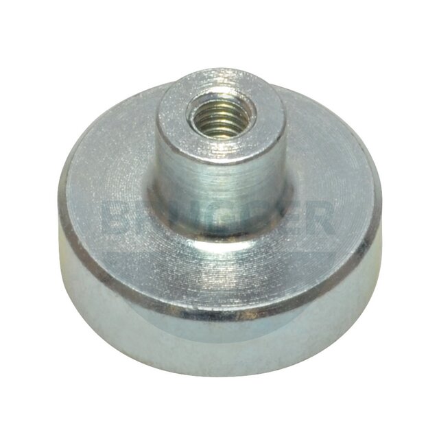 Topfmagnet aus NdFeB Stahlgehäuse mit Gewindebuchse verzinkt 20mm | © Brugger GmbH