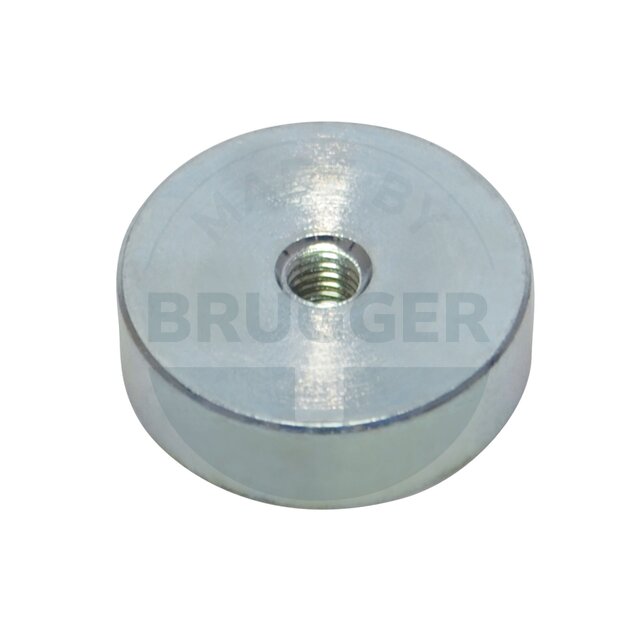 Topfmagnet aus NdFeB Stahlgehäuse mit Innengewinde verzinkt 20mm M4 | © Brugger GmbH