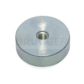 Topfmagnet aus NdFeB Stahlgehäuse mit Innengewinde verzinkt 20mm M4 | © Brugger GmbH