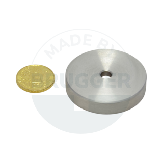 Aimant à pot en SmCo boîtier en acier inoxydable avec alésage cylindrique jusqu'à 350°C 40mm | © Brugger GmbH