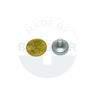 Topfmagnet aus SmCo Stahlgehäuse mit Außengewinde verzinkt 16mm M6x8 | © Brugger GmbH