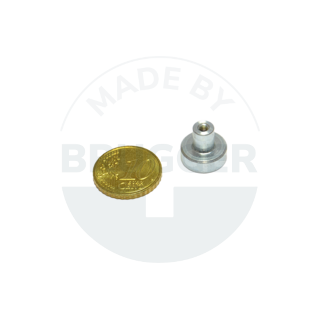 Pot magnet of SmCo steel housing with threaded bush galvanised 13mm | © Brugger GmbH