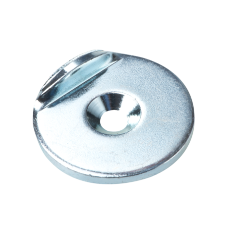 Metallscheibe mit Bohrung und Senkung, Anschlagkante 90° | © Brugger GmbH