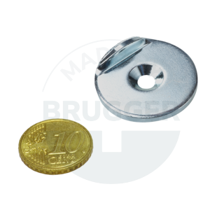 Metal disc with bore and counter bore, stop edge 90° | © Brugger GmbH