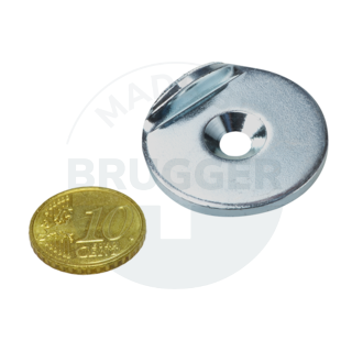 Metal disc with bore and counter bore, stop edge 90° | © Brugger GmbH