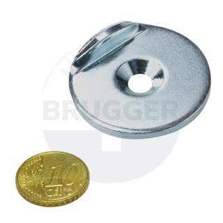 Metal disc with bore and counter bore, stop edge 90° | © Brugger GmbH