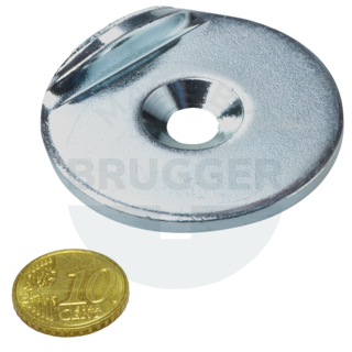Metal disc with bore and counter bore, stop edge 90° | © Brugger GmbH