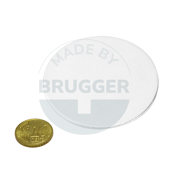 Metallscheibe mit Doppelklebeband (3M Scotch-Mount 4032) | © Brugger GmbH