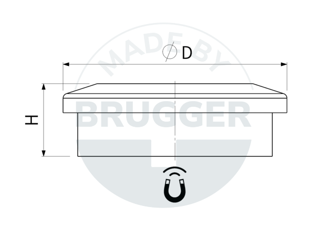 dessin technique Aimants de bureau extra forts, ronds | © Brugger GmbH