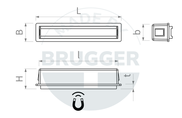 technische Zeichnung Magnetbeschläge | © Brugger GmbH
