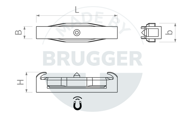 technische Zeichnung Magnetsystem zum Einclipsen | © Brugger GmbH