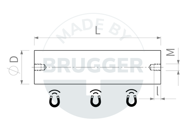 technical drawing Magnetic filter rods made of NdFeB | © Brugger GmbH