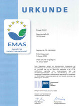 EMAS-Registrierungsurkunde | © Brugger GmbH
